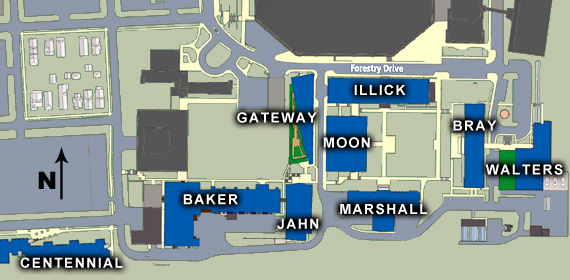 Map of the ESF Syracuse Campus