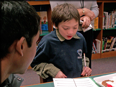 ESF students help fifth graders make healthy food choices