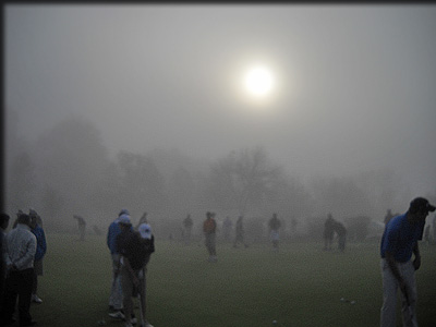 A foggy morning at Penn State, State College, PA