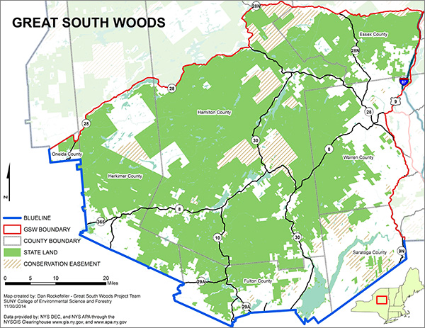 Visit the Great South Woods webpage to view larger version