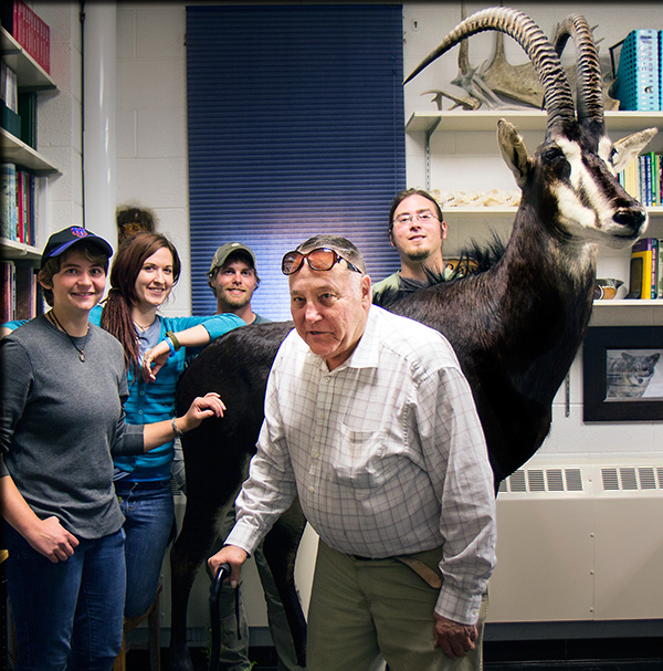 From left: Sarah Hindle, EFB ’15, Joline Bruckman, grad student, EFB ’17, Alec Baker, EFB ’15, Paul Haczela, Chris Strait, ES ’15