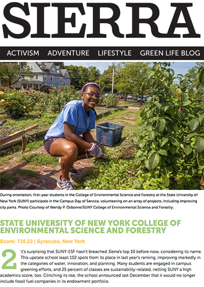 Sophomore Kiera Hyacinthe is featured in the Sierra Club