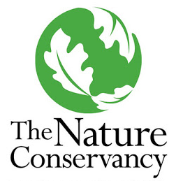 nature conservancy a green cirlce with white leaf imprints