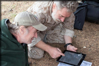 Dr. James Gibbs studying snow leopards.
