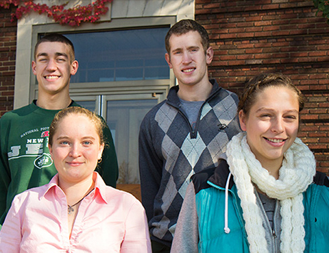 LEFT TO RIGHT: THOMAS DECKER, COURTNEY COMPTON, JOSHUA RHOADES, SOPHIA PEVZNER (QING REN NOT PRESENT)