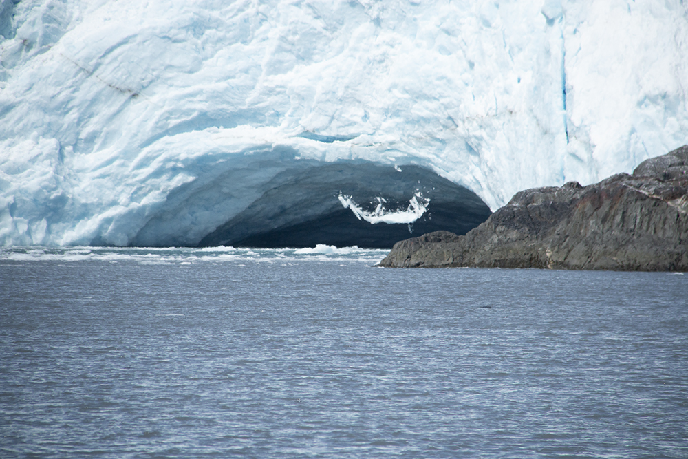 A still moment from glacier melts during an unusually warm summer of 2019 in the Alaskan Fjords