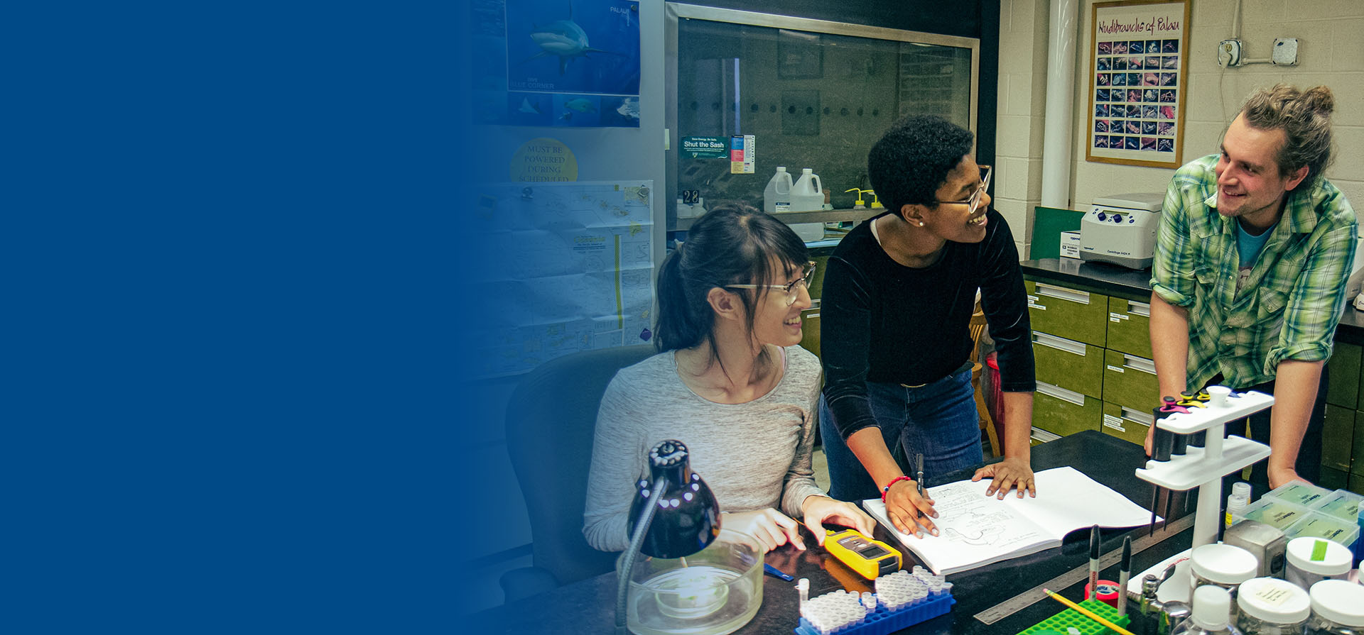 Researchers working in a lab.