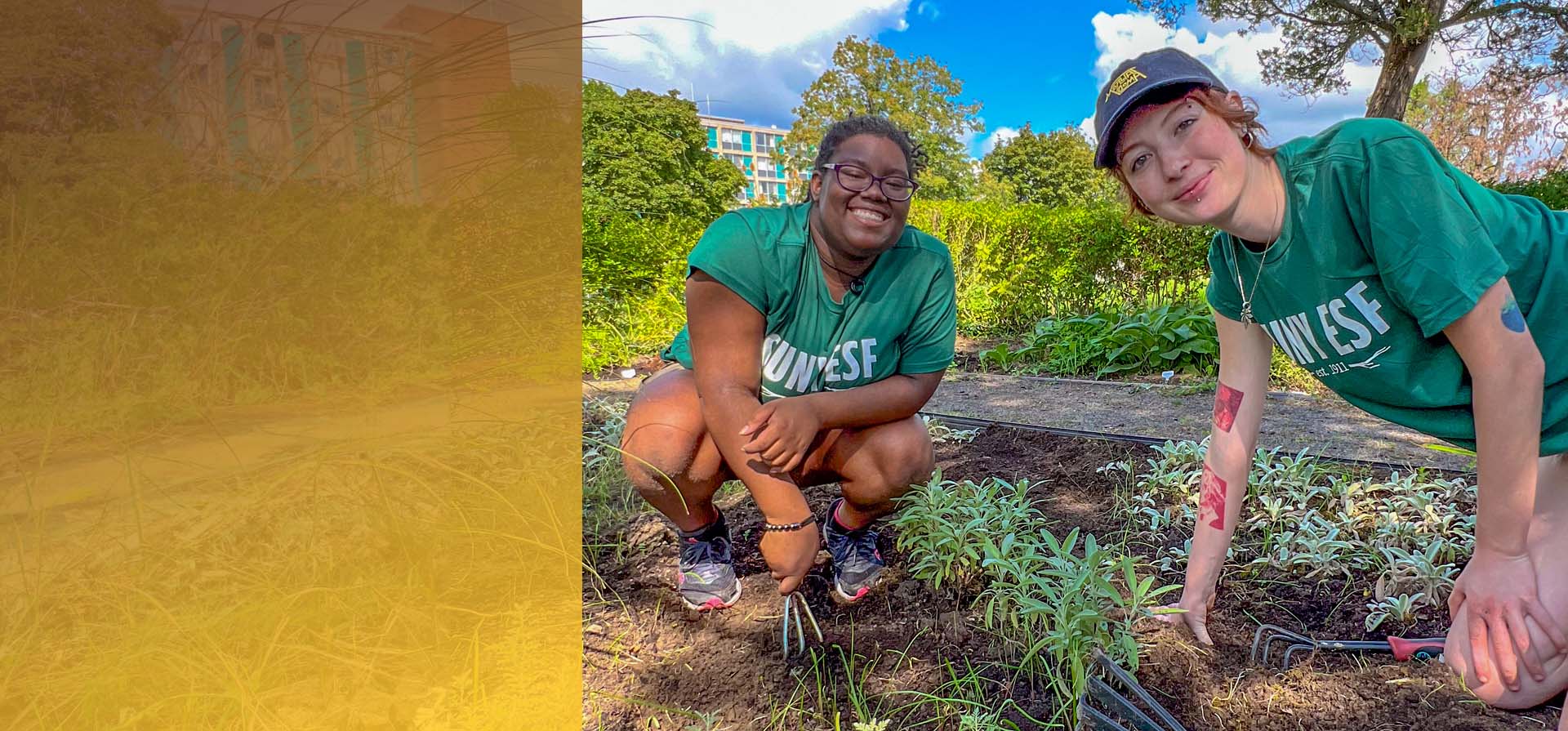 Two students working during Saturday of Service 2023.