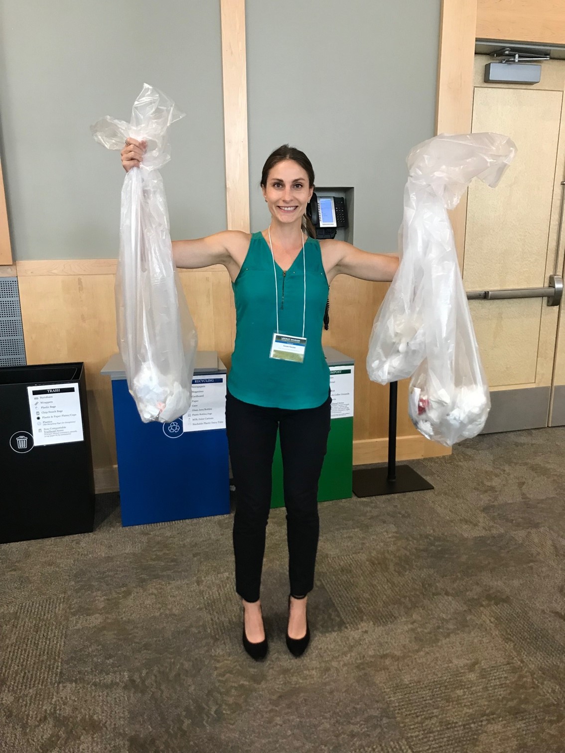 three small bags of trash are all that was produced at a full day conference at ESF