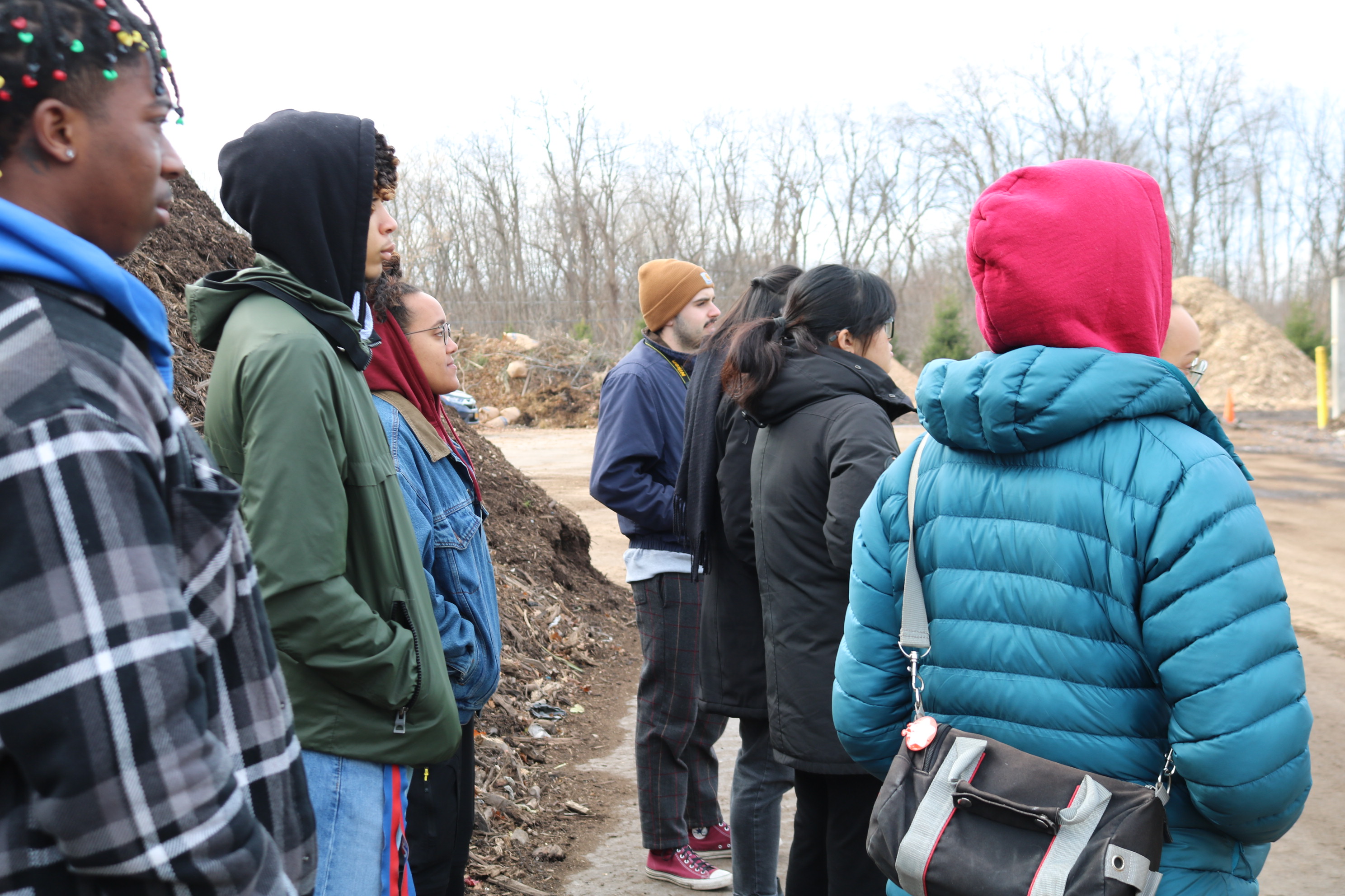 esf students and staff tour OCRRA's compost facility