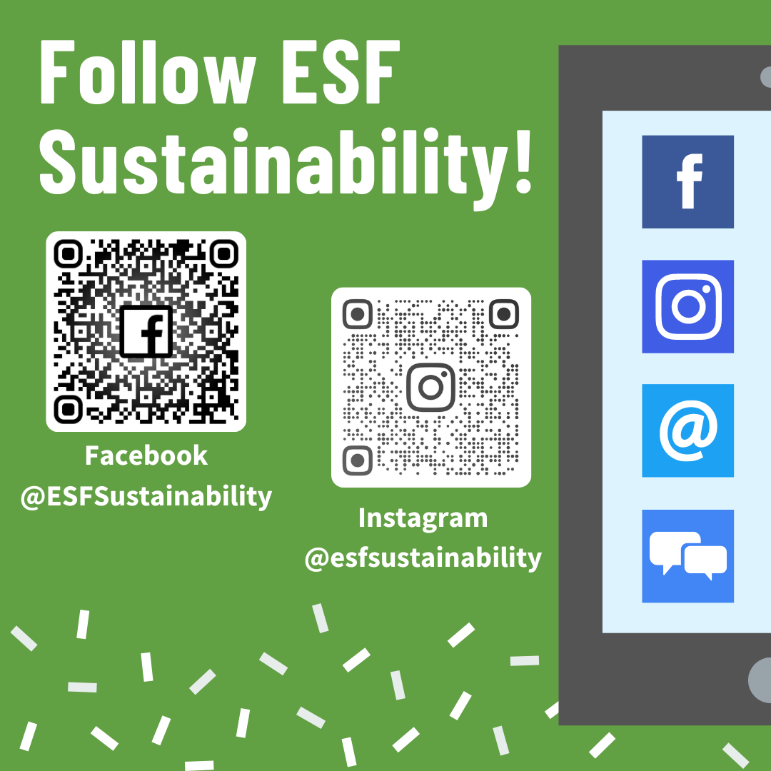 ESF Sustainability social media QR codes