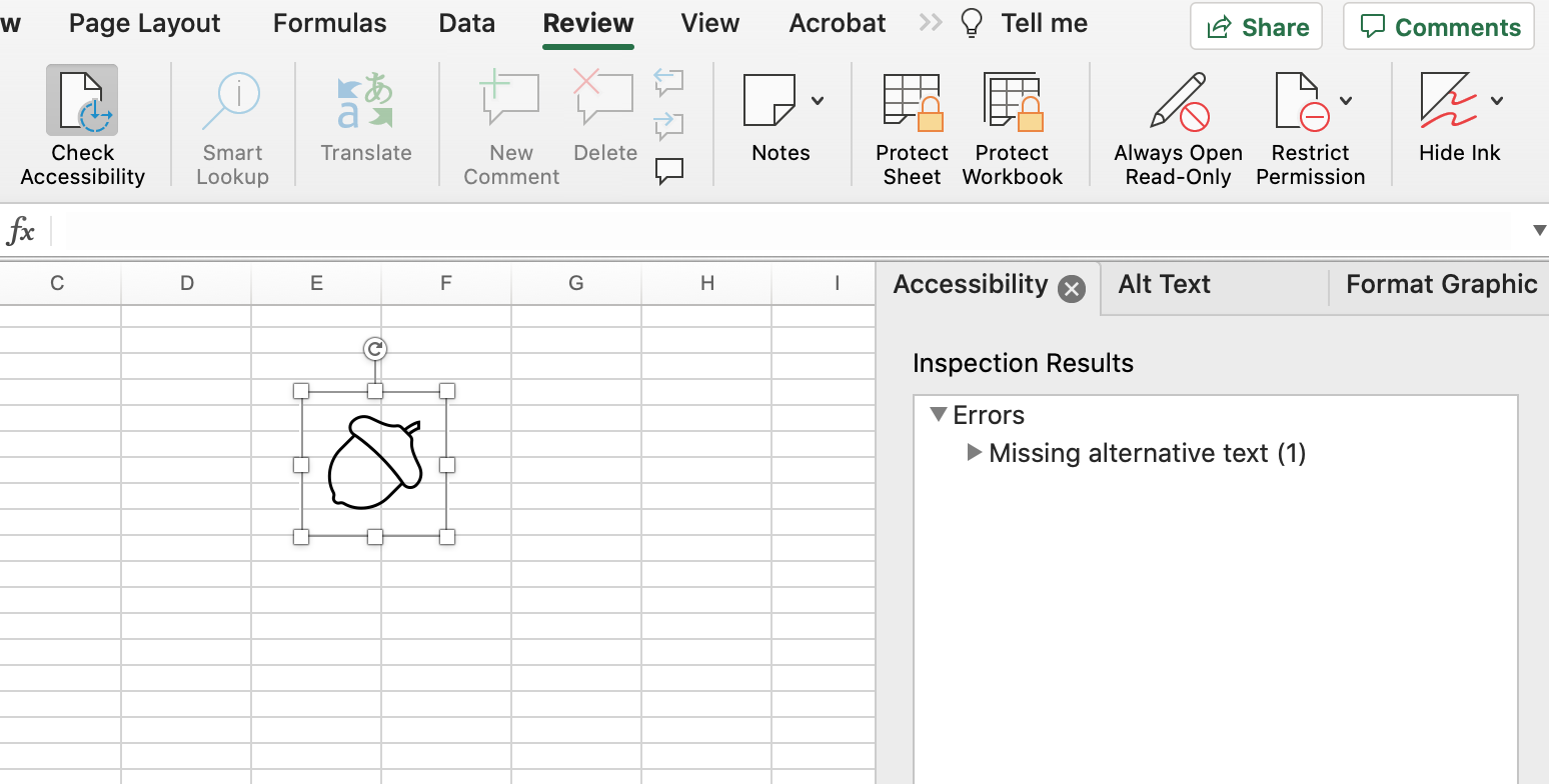how to do an accessibility check in microsoft excel