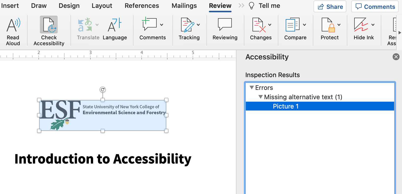 how to use the accessibility checker in microsoft word