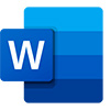 microsoft word logo in blue with white letter W