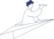 Person riding a paper airplane