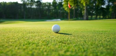 Golf ball on a green