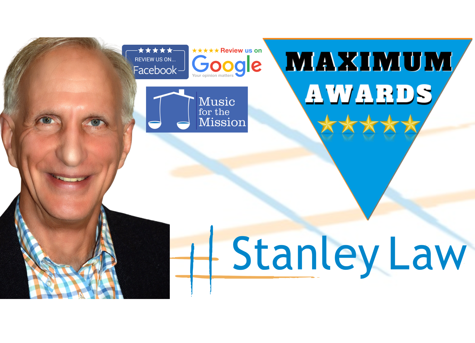 Joe stanley, maximum awards with 5 stars, google, stanley law
