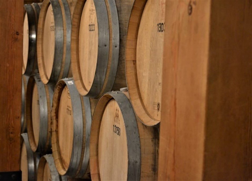 wooden barrels