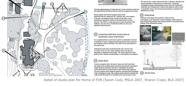 Detail of studio plan for Home of FDR