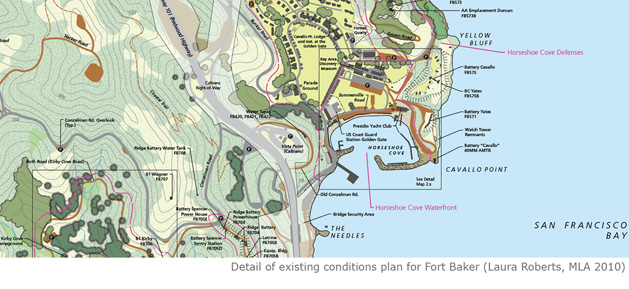 Details of existing conditions plan for Fort Baker