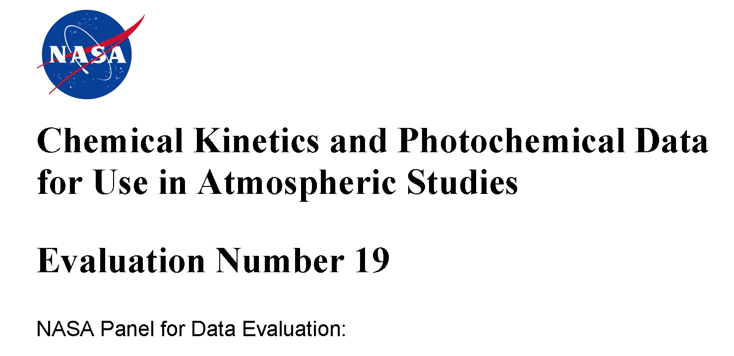 Chemical Kinetics and Photochemical Data for Use in Atmospheric Studies