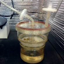 a beaker with liquid