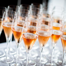 Champagne in champagne glasses