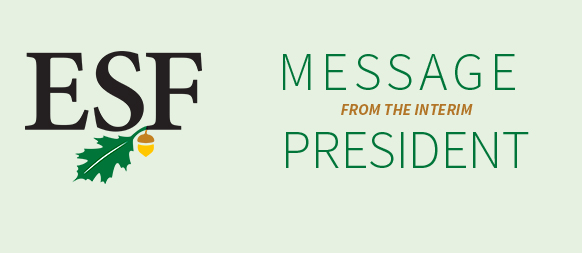 ESF Message from the Interim President