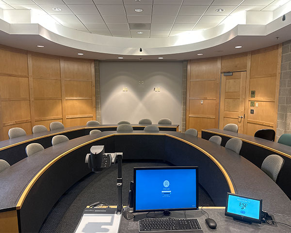 view of the back of Baker laboratory Room 141