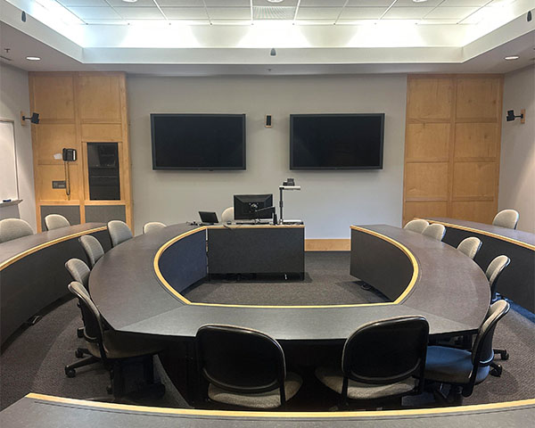 view of the front of room 141 in Baker Laboratory