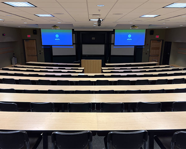 view of the front of the room 146 in Baker Laboratory