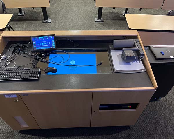 teaching station in Baker Laboratory 146