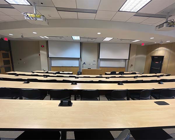 view of the front of the room 148 Baker Laboratory