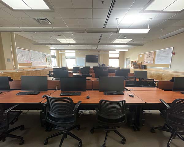 view of the front of the room 154 Baker Laboratory