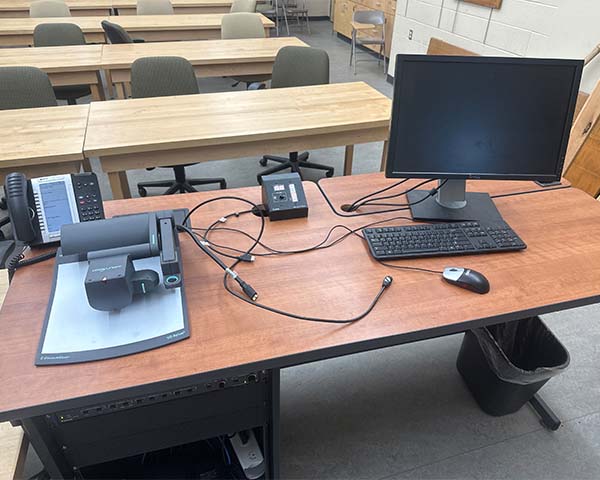 Teaching station in Baker Laboratory room 159
