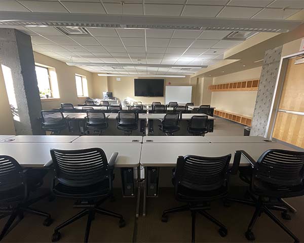 view of the front of a room 314 in Baker Laboratory