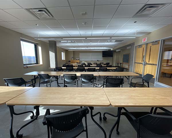 view of the front of the room 432 in Baker Laboratory