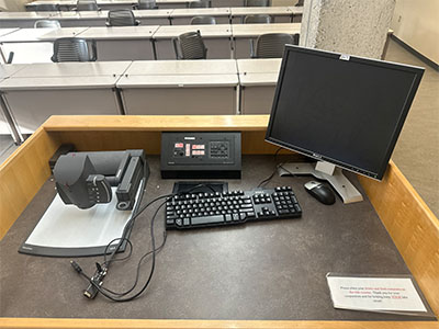 Teaching station in Baker Laboratory room 34