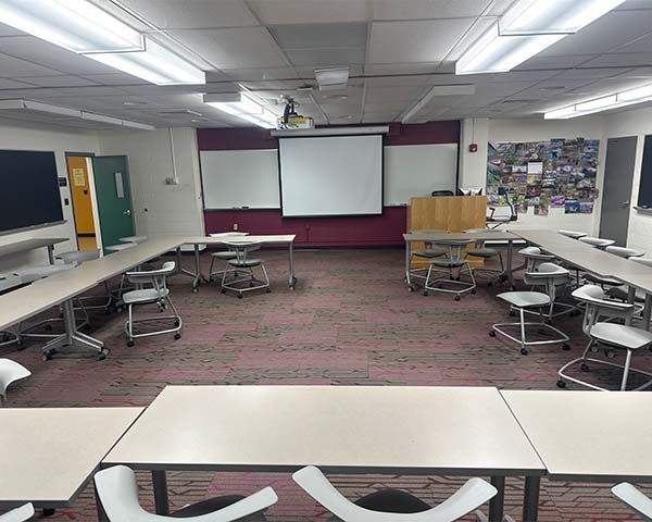 Showing front of the room 19 in Moon Library