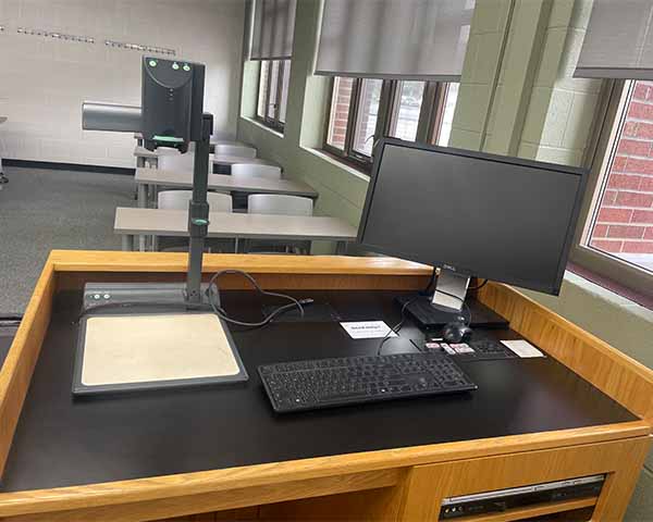 Teaching station in Walters Hall room 210