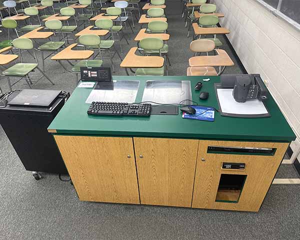 Teaching station in Walters Hall room 211