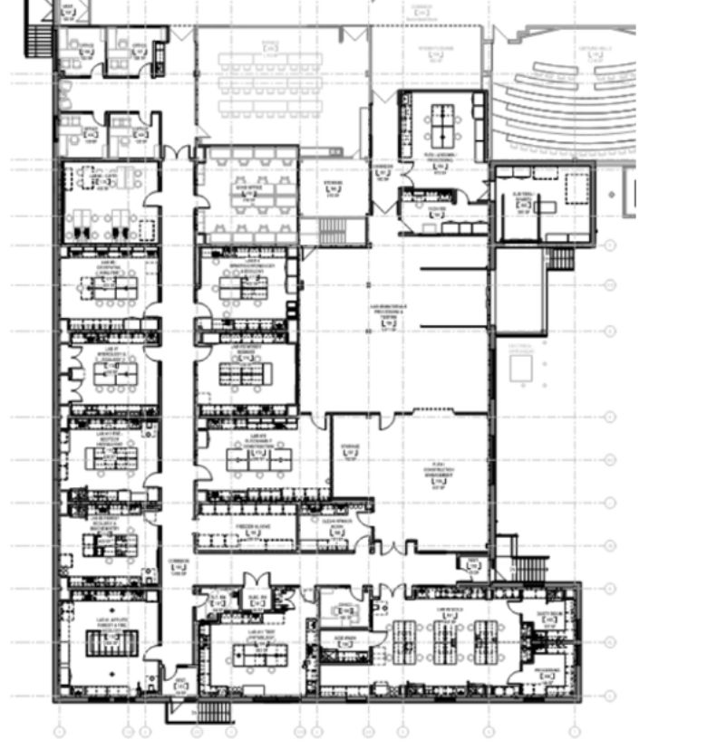 Floor plan of Baker wing renovation project