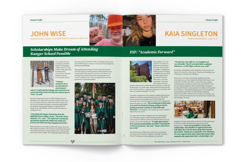 Opened print annual report rendering.