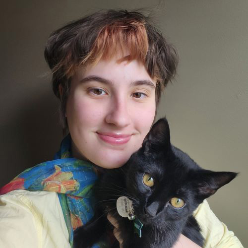 gillian glessman holding a black cat