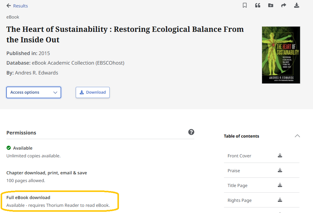 Screenshot using the Thorium interface