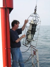 canadian research scientist bob hess sampling on lake ontario
