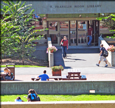 Front of Moon Library on the Center of Campus 