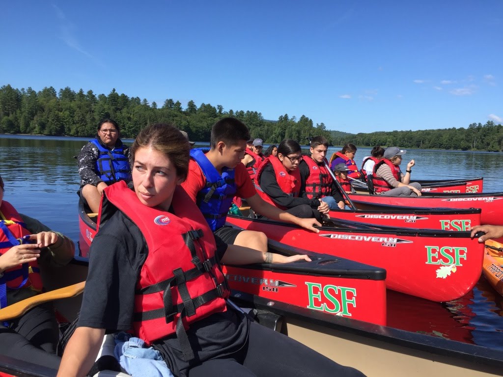 Students in canoes