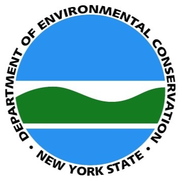 New York Department of Environmental Conservation. A circle with blue on the upper and lower half and green in the middle