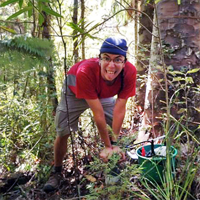 Loga fixico in a forest